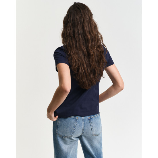 GANT REG TONAL SHIELD SS T-SHIRT 4200262 433-EVENING BLUE