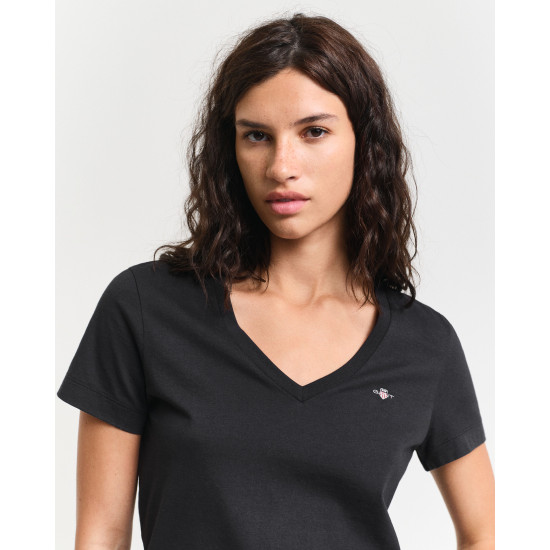 GANT REG SHIELD SS V-NECK T-SHIRT 4200750 5-BLACK