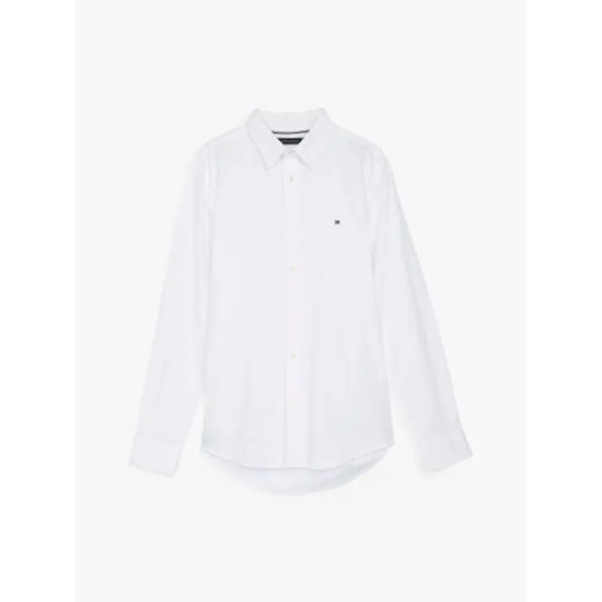 TOMMY HILFIGER FLEX POPLIN KENT COLLAR SF SHIRT MW0MW38137 YCF-OPTIC WHITE 