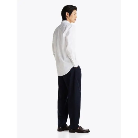 TOMMY HILFIGER FLEX POPLIN KENT COLLAR SF SHIRT MW0MW38137 YCF-OPTIC WHITE 