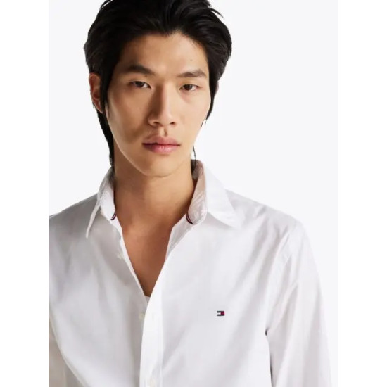 TOMMY HILFIGER FLEX POPLIN KENT COLLAR SF SHIRT MW0MW38137 YCF-OPTIC WHITE 