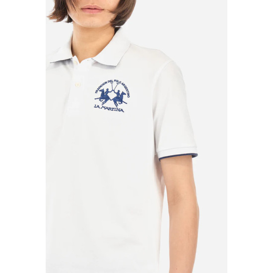 LA MARTINA MAN SS PIQUE POLO CCMP01 00001-OPTIC WHITE 