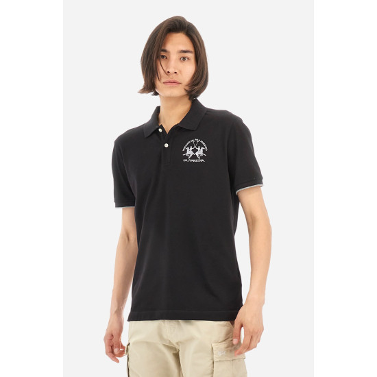 LA MARTINA MAN SS PIQUE POLO CCMP01 09999-BLACK