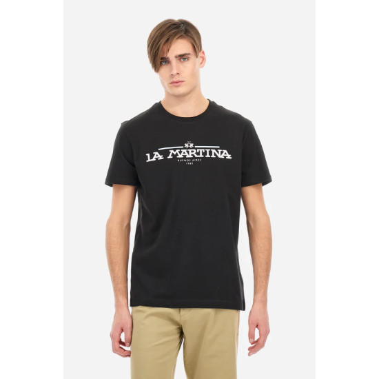 LA MARTINA MAN T-SHIRT JERSEY MAR304 09999-BLACK