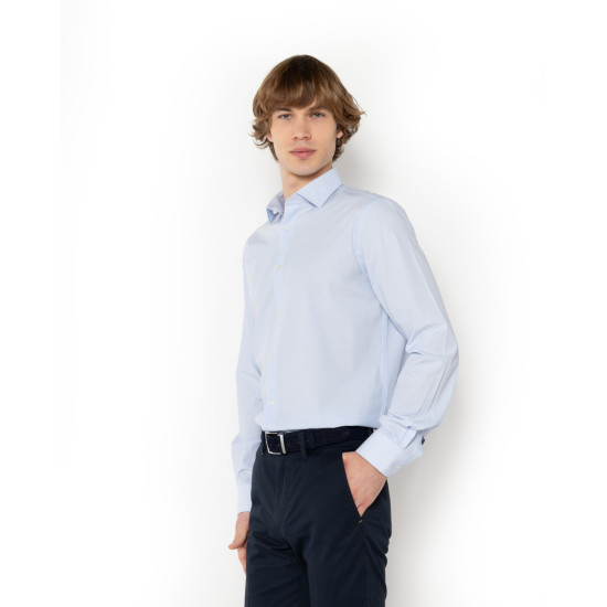 THE BOSTONIANS CHESTER POPLINE SHIRT 3ANCH8577 B176SK-SKY BLUE