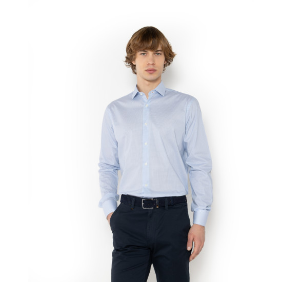 THE BOSTONIANS CHARLES POPLIN SHIRT 3ANP2405 B176SK-SKY BLUE