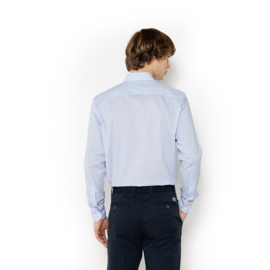 THE BOSTONIANS CHARLES POPLIN SHIRT 3ANP2405 B176SK-SKY BLUE