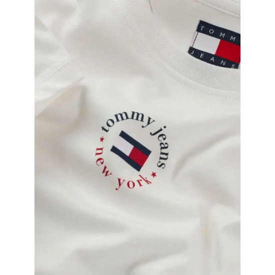 TOMMY JEANS TJW SLIM ESSENTIAL LOGO 2 TEE DW0DW20316 YBL-ECRU