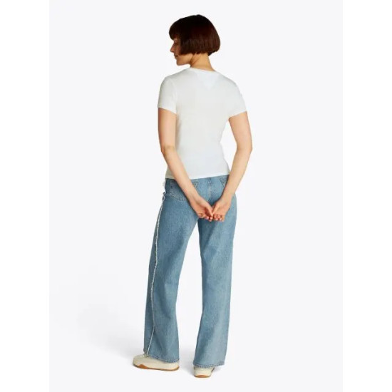 TOMMY JEANS TJW SLIM ESSENTIAL LOGO 2 TEE DW0DW20316 YBL-ECRU