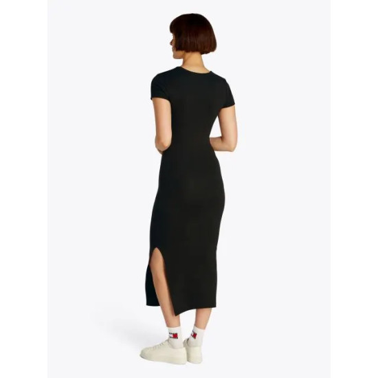 TOMMY JEANS TJW BODYCON LOGO 2 DRESS DW0DW20384 BDS-BLACK