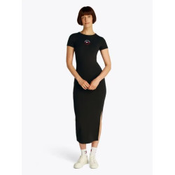TOMMY JEANS TJW BODYCON LOGO 2 DRESS DW0DW20384 BDS-BLACK