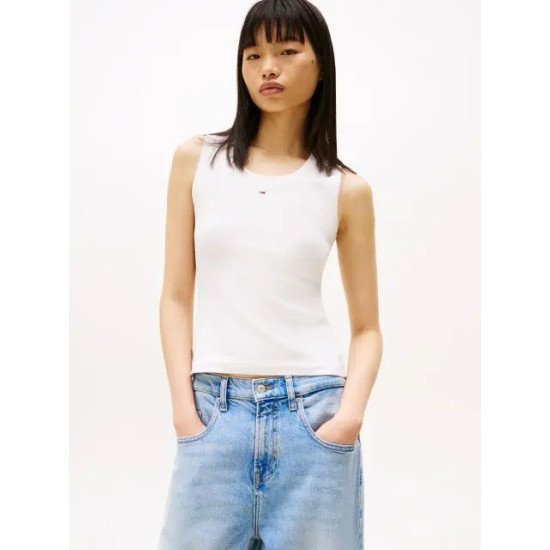 TOMMY JEANS TJW ESSENTIAL RIB TANK TOP EXT DW0DW20673 YBL-ECRU