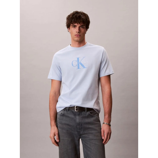 CALVIN KLEIN SS HERO MONOLOGO TEE 20s LV04RB862G C1O-BREEZY BLUE