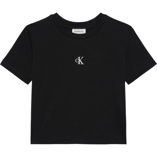 CALVIN KLEIN A - SS LOGO CROPPED TEE LV047AB213 UB1-BLACK