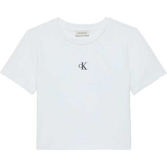 CALVIN KLEIN A - SS LOGO CROPPED TEE LV047AB213 YAF-BRIGHT WHITE