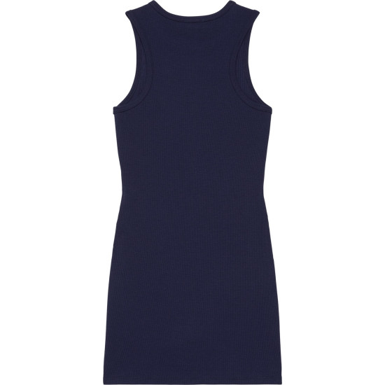 CALVIN KLEIN SL TEXTURE WAFFLE RACER MINI DRESS LV047F235G 9EI-EVENING BLUE 