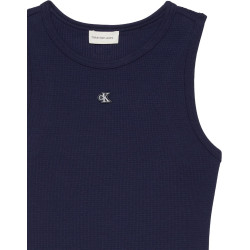 CALVIN KLEIN SL TEXTURE WAFFLE RACER MINI DRESS LV047F235G 9EI-EVENING BLUE 