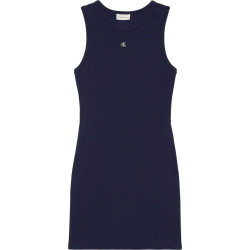 CALVIN KLEIN SL TEXTURE WAFFLE RACER MINI DRESS LV047F235G 9EI-EVENING BLUE 