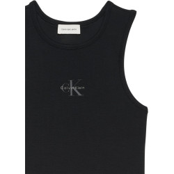CALVIN KLEIN SL MONOLOGO BABY RIB TANK MIDI DRESS LV047F242G UB1-BLACK