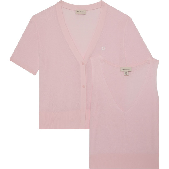 CALVIN KLEIN SS COTTON TWINSET LV047F353G 8Z6-CRADLE PINK 