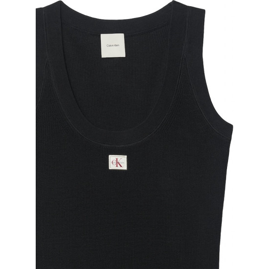 CALVIN KLEIN WOVEN LABEL TANK LV047F355G UB1-BLACK