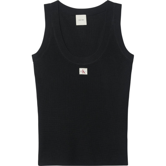 CALVIN KLEIN WOVEN LABEL TANK LV047F355G UB1-BLACK