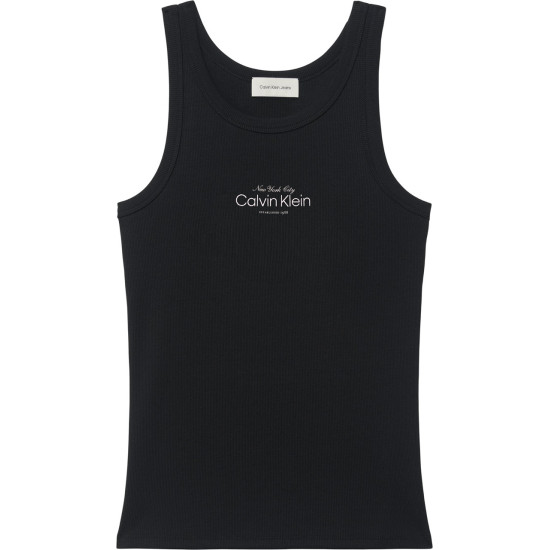 CALVIN KLEIN CONTOUR 2X2 RIB GRAPHIC TANK LV047F816G UB1-BLACK 