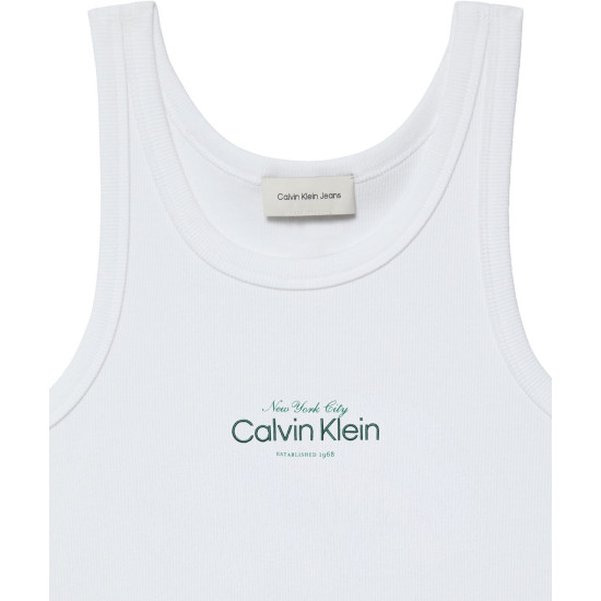 CALVIN KLEIN CONTOUR 2X2 RIB GRAPHIC TANK LV047F816G YAF-BRIGHT WHITE 