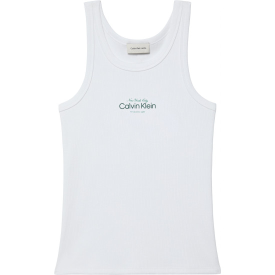 CALVIN KLEIN CONTOUR 2X2 RIB GRAPHIC TANK LV047F816G YAF-BRIGHT WHITE 