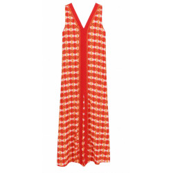 AGGEL PRINTED MAXI DRESS SS53036KF MULTICOLORED CORAL 