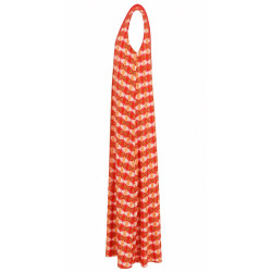 AGGEL PRINTED MAXI DRESS SS53036KF MULTICOLORED CORAL 