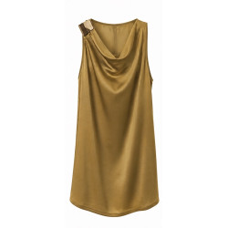 AGGEL SLEEVELESS DRAPE TOP SS61120KF OLIVE 