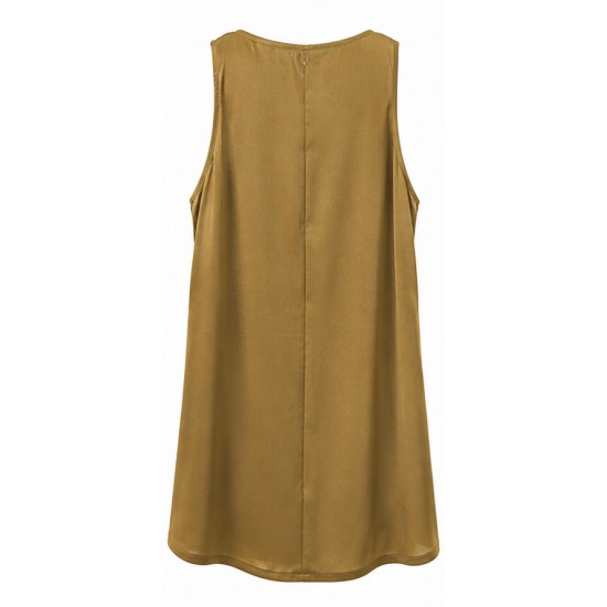 AGGEL SLEEVELESS DRAPE TOP SS61120KF OLIVE 