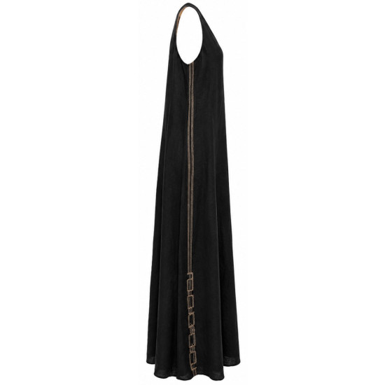 AGGEL SIDE DETAIL MAXI DRESS SS63134KF BLACK 