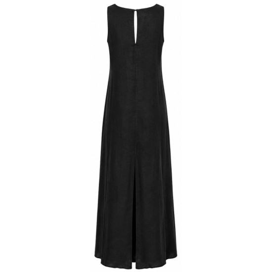 AGGEL SIDE DETAIL MAXI DRESS SS63134KF BLACK 