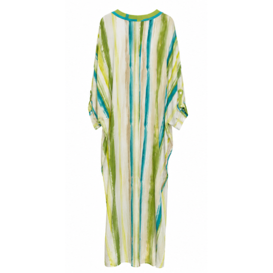 AGGEL STRIPED DRESS SS53082KF MULTICOLORED GREEN  