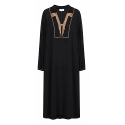 AGGEL EMBROIDERED MAXI DRESS SS63109KF BLACK 