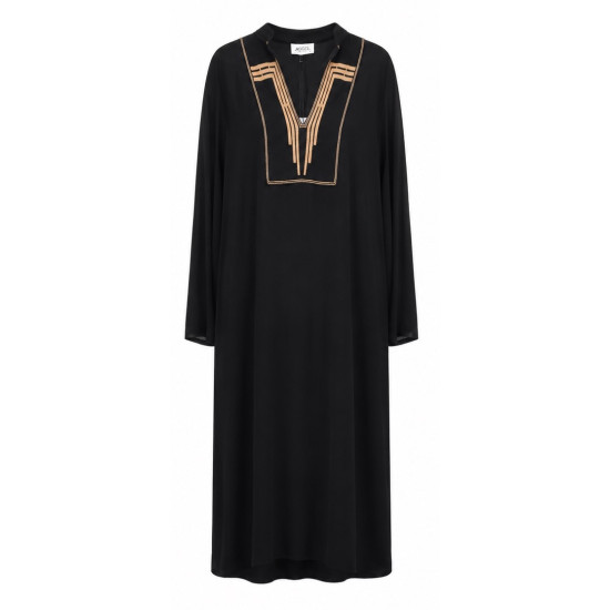 AGGEL EMBROIDERED MAXI DRESS SS63109KF BLACK 