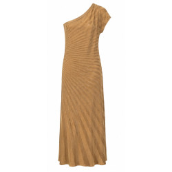 AGGEL ONE SHOULDER DRESS SS63130K TAN GOLD 