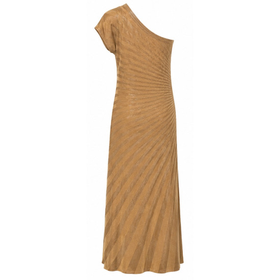 AGGEL ONE SHOULDER DRESS SS63130K TAN GOLD 