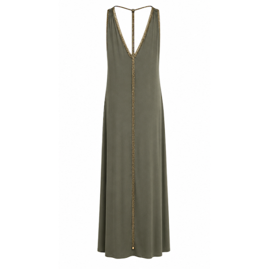 AGGEL T-BACK MAXI DRESS SS63137KF KHAKI 