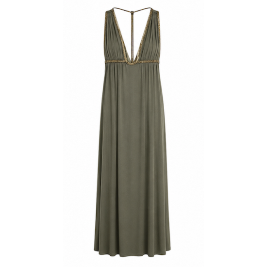 AGGEL T-BACK MAXI DRESS SS63137KF KHAKI 
