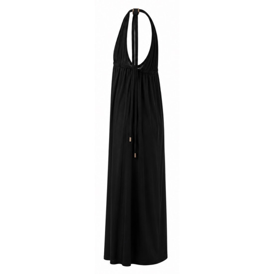 AGGEL V-NECK MAXI DRESS SS63137KF BLACK 