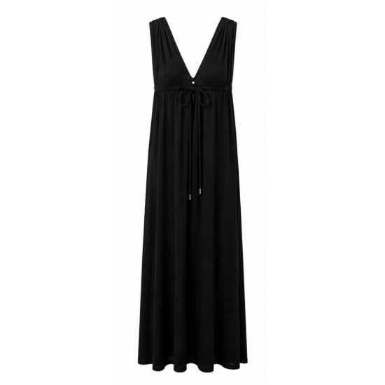 AGGEL V-NECK MAXI DRESS SS63137KF BLACK 