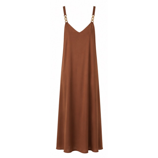 AGGEL BROWN SLIP DRESS SS63166KF MOCCA