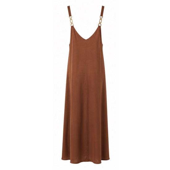 AGGEL BROWN SLIP DRESS SS63166KF MOCCA