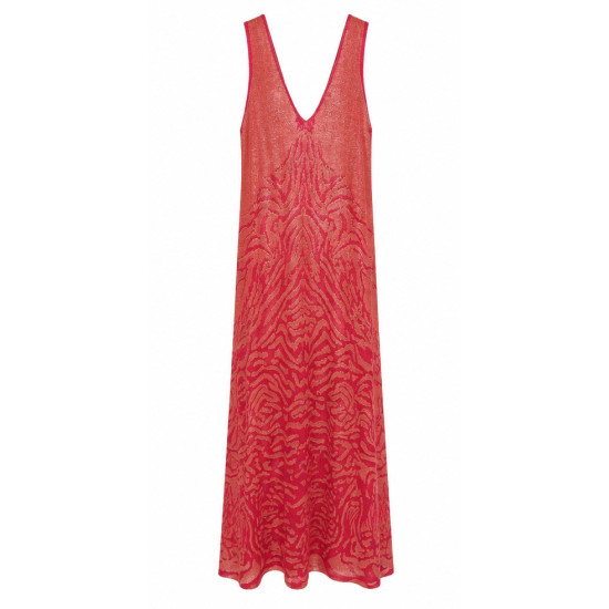 AGGEL SLEEVELESS V-NECK DRESS SS63168K FUCHSIA