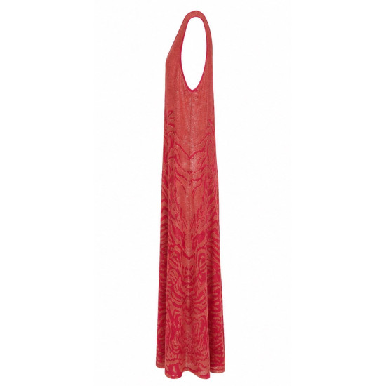 AGGEL SLEEVELESS V-NECK DRESS SS63168K FUCHSIA