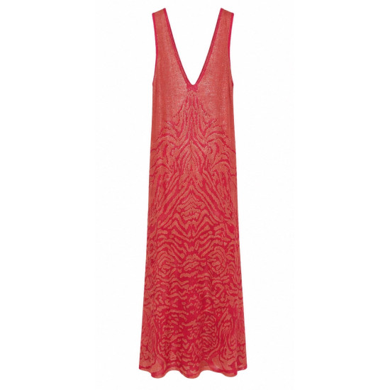 AGGEL SLEEVELESS V-NECK DRESS SS63168K FUCHSIA
