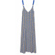 AGGEL GEOMETRIC PRINT MAXI DRESS SS63182KF ROYAL BLUE 